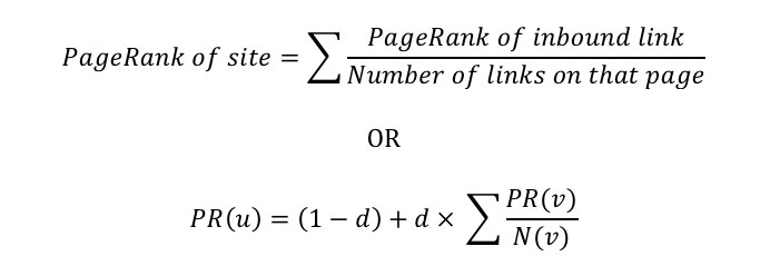 Formula pagerank